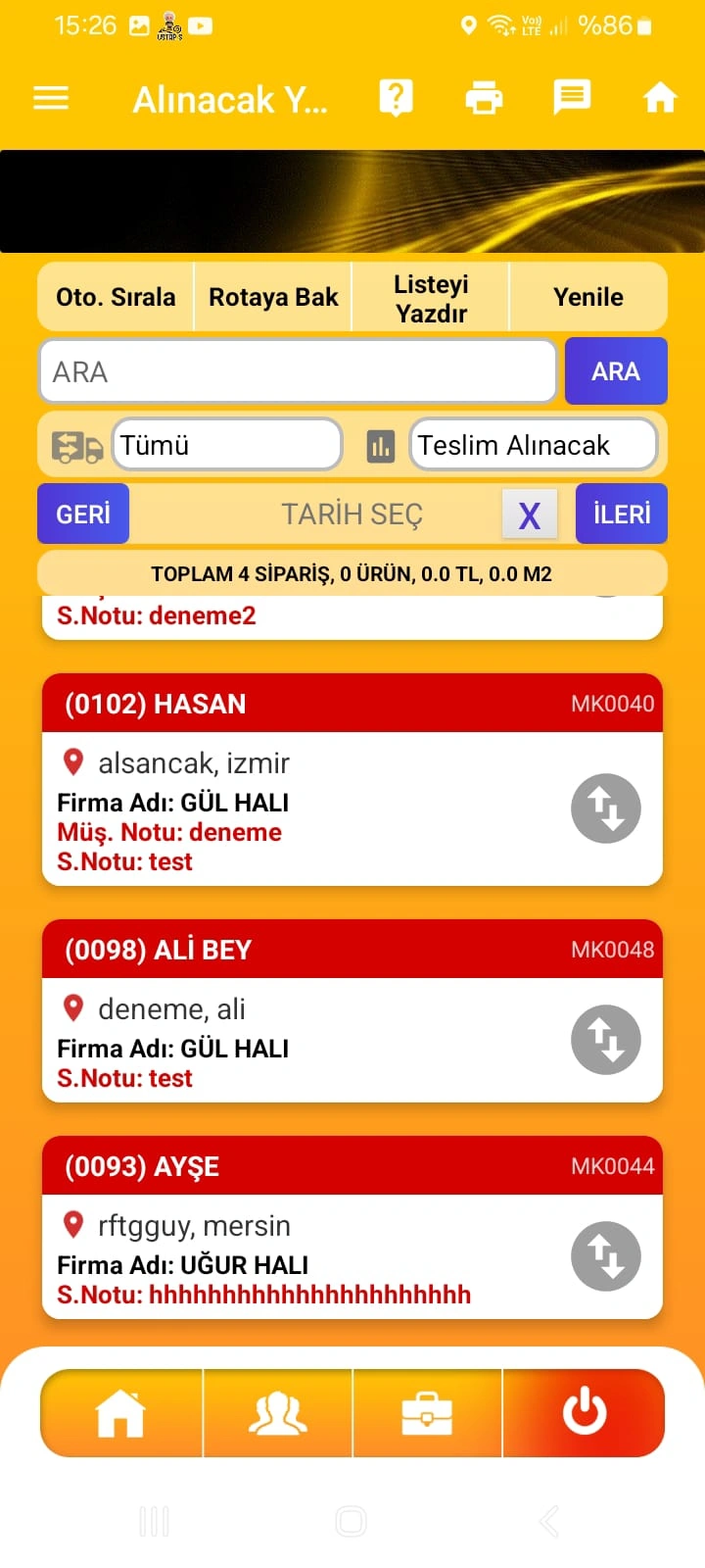 USTAPOS DRY Kuru Temizleme Otomasyonu Ekran Görüntüsü: Kuru Temizleme Programı
